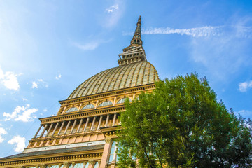 View on the Mole Antonelliana in Torino, Italy on a sunny day.