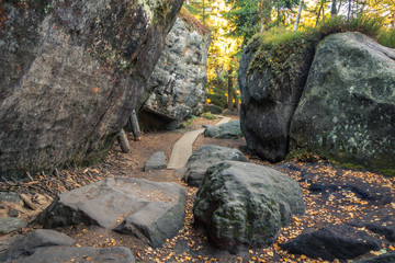 Obraz premium Szczeliniec Wielki in National Park Stolowe Mountains, Sudety, Poland