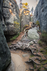 Szczeliniec Wielki in National Park Stolowe Mountains, Sudety, Poland