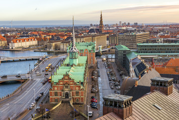 Obraz premium Aerial view of Copenhagen, Denmark