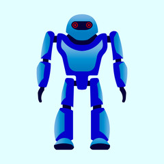 Robot. Bluish. Vector image. Isolated object on white background. Isolate.