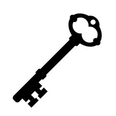 Old key silhouette vector icon