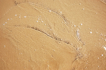 Texture water fills the golden sand