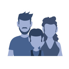 parents couple with son avatar character