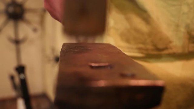 Set ancient tools for metal forging. Tongs, hammers and other metal working tools.
