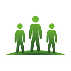 ecology teamwork silhouettes icon