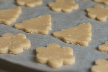 Fototapeta na wymiar Homemade cookies top view pattern template