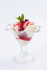 ice cream with berry jam