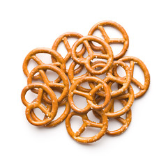 Salted mini pretzels snack.