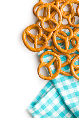 Salted mini pretzels snack.