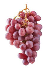 bunch of red grapes isolated on white background