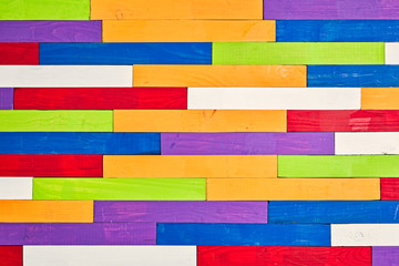 Colored wood stick parquet