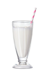 glass of milk cocktail isolated on white background