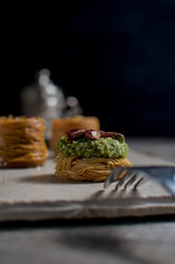 Turkish delights - baklava traditional sweets with turkish coffee