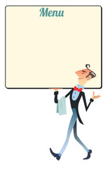 waiter. restaurant menu