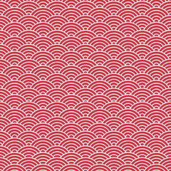 Red and white chinese seamless pattern, oriental background. Vector illustration