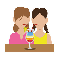 girls with cocktail drink