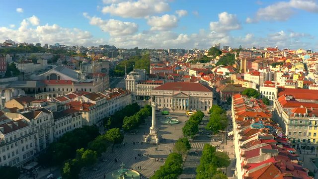 Aerial view of Rossio Square, Lisbon Portugal 1