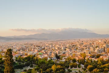 Foto op Canvas Athenes panorama, view from the acropolis, tourist place. Greece. Europe © conssuella