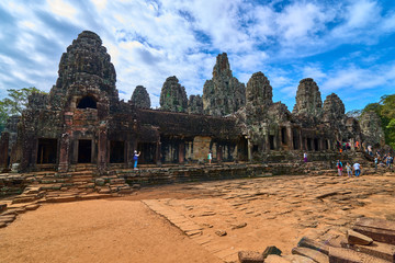 The Bayon Prasat Bayon Khmer temple at Angkor Thom is popular tourist attraction, Angkor Wat...