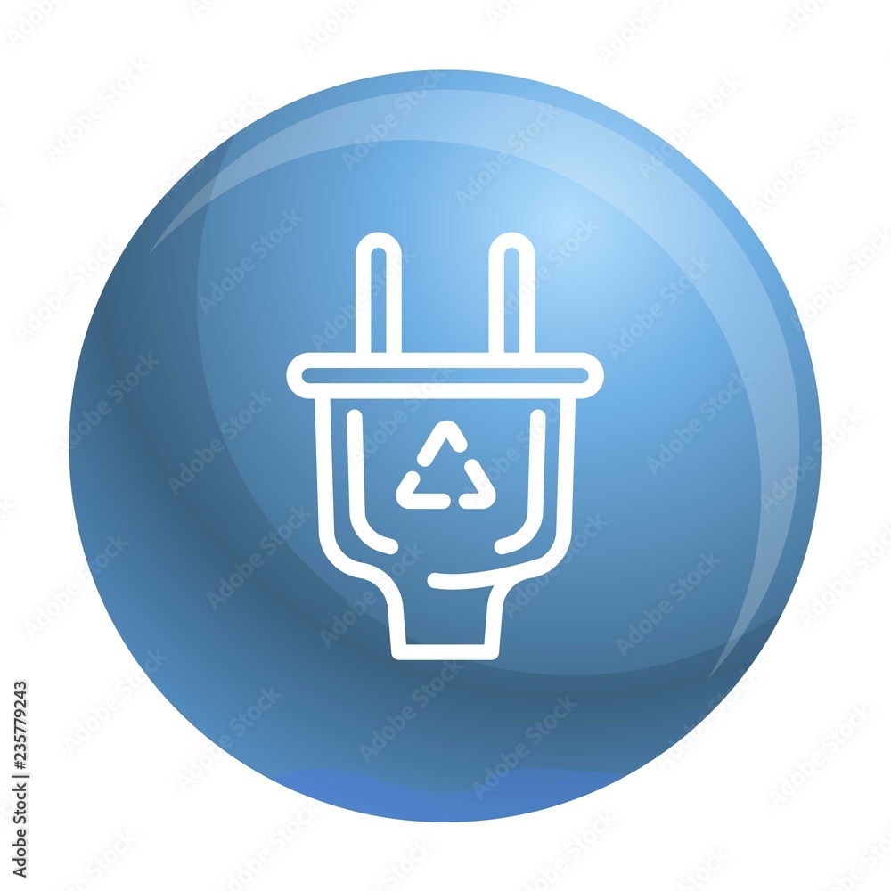 Poster eco saving plug icon. outline eco saving plug vector icon for web design isolated on white backgroun