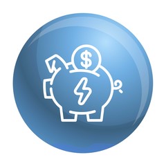 Economy save piggy bank icon. Outline economy save piggy bank vector icon for web design isolated on white background