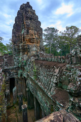 The Bayon Prasat Bayon Khmer temple at Angkor Thom is popular tourist attraction, Angkor Wat...