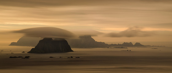 Naklejka na ściany i meble Vaeroy islands panorama