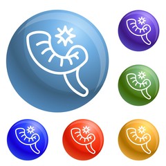 Jewish horn icons set vector 6 color isolated on white background