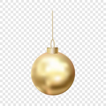 Gold christmas ball icon. Realistic illustration of gold christmas ball vector icon for web design  
