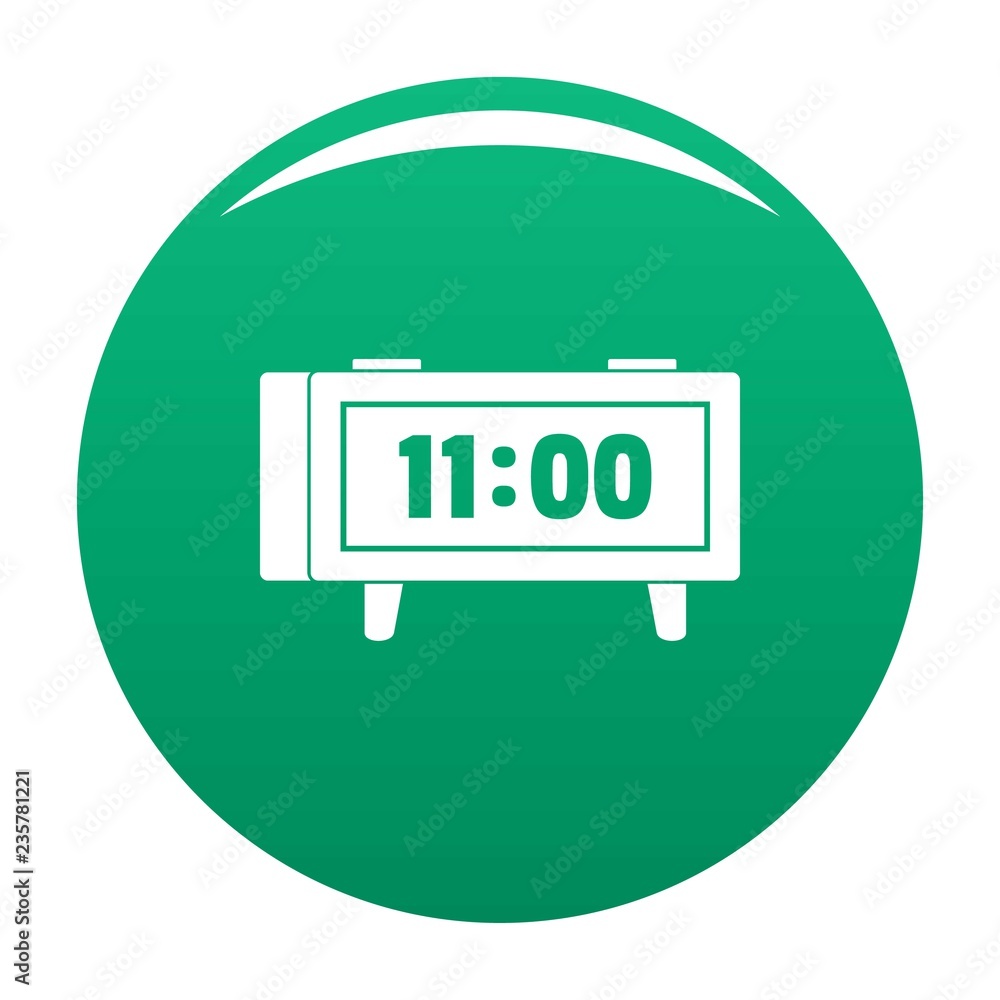 Poster alarm clock retro icon. simple illustration of alarm clock retro vector icon for any design green