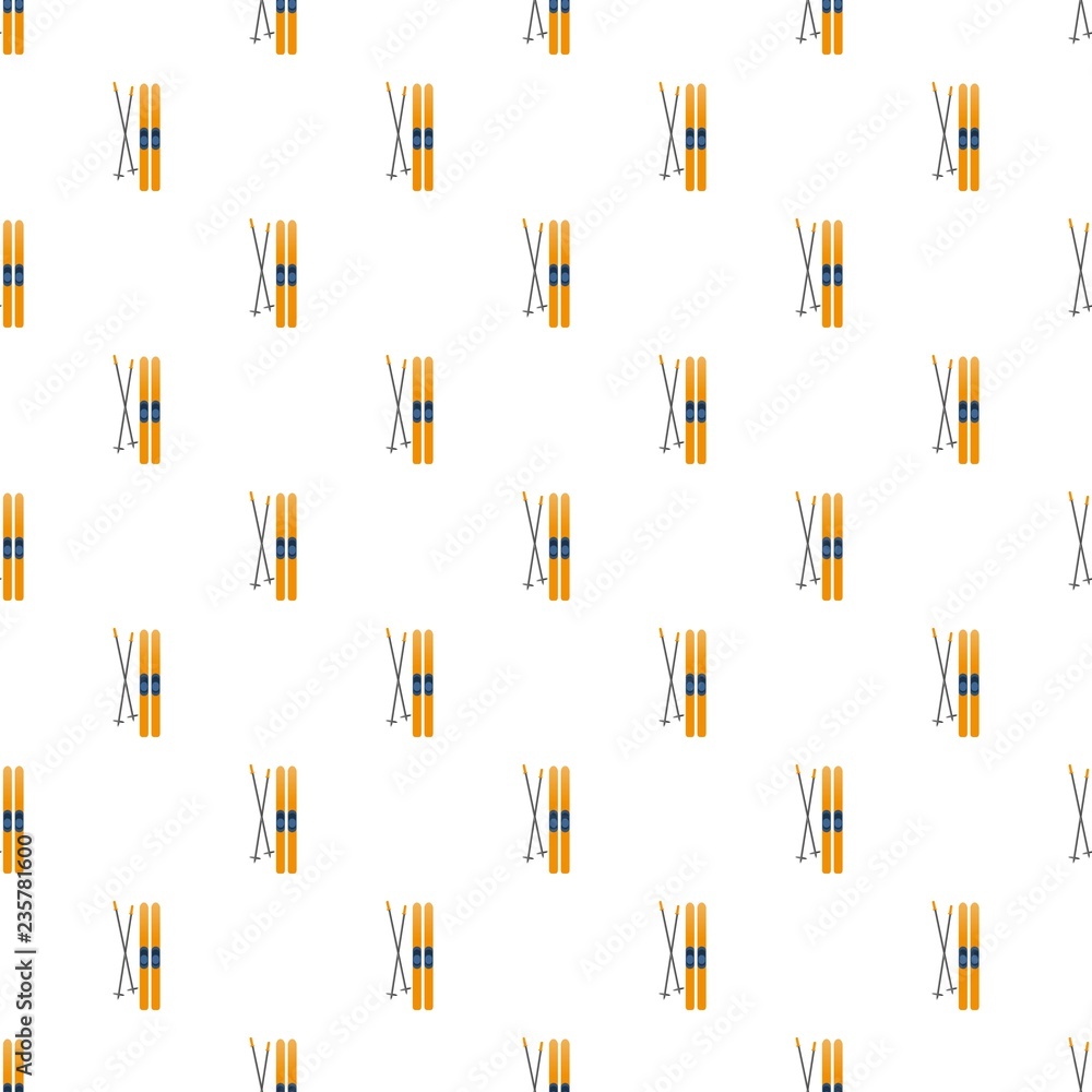 Poster ski equipment pattern seamless vector repeat for any web design