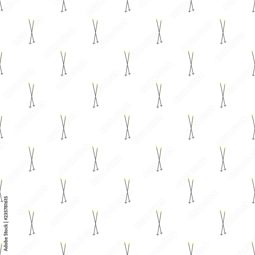 Poster ski sticks pattern seamless vector repeat for any web design