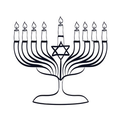 jewish candlestick isolated icon