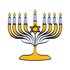 jewish candlestick isolated icon