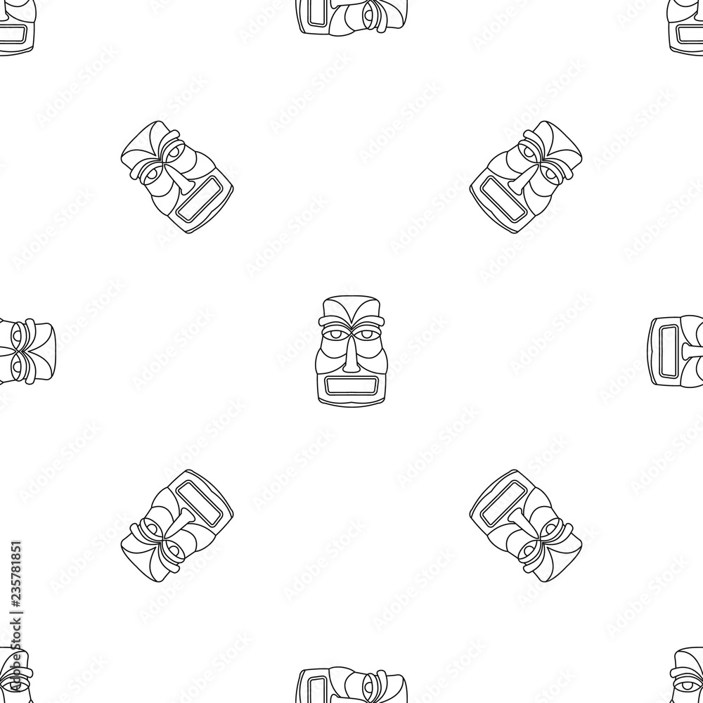 Poster hawaii idol statue pattern seamless vector repeat geometric for any web design