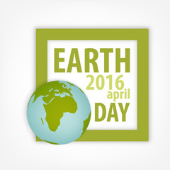 Green Earth Day text with frame