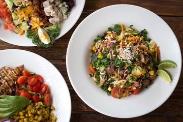 Variety of salads