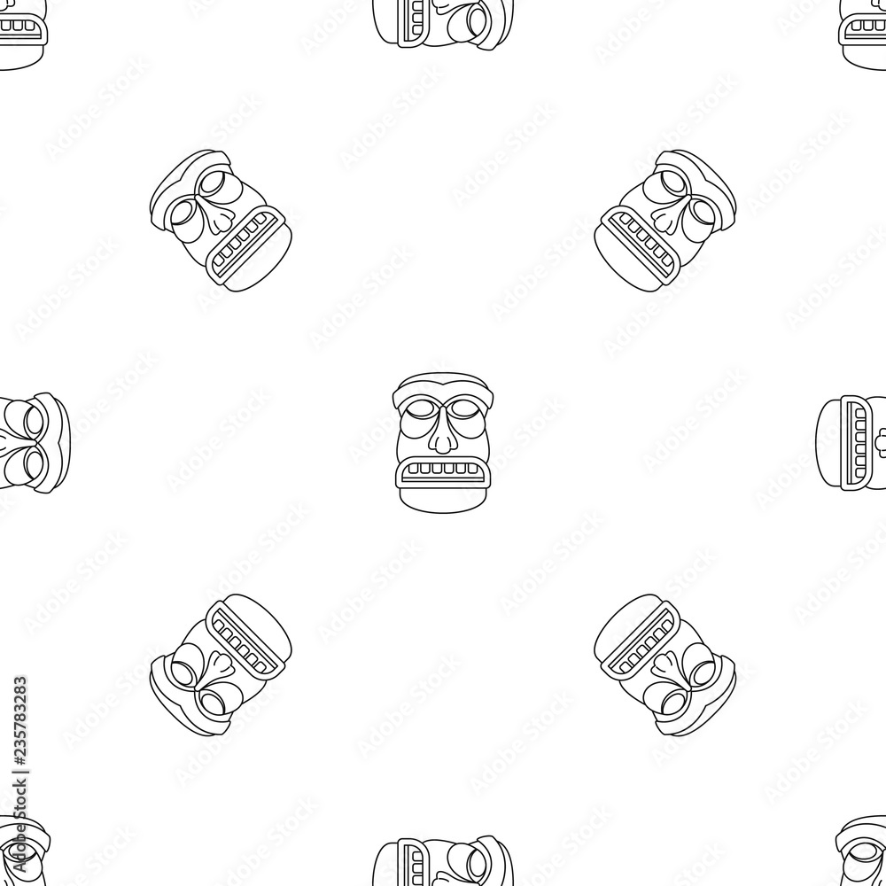 Poster wood tiki idol pattern seamless vector repeat geometric for any web design