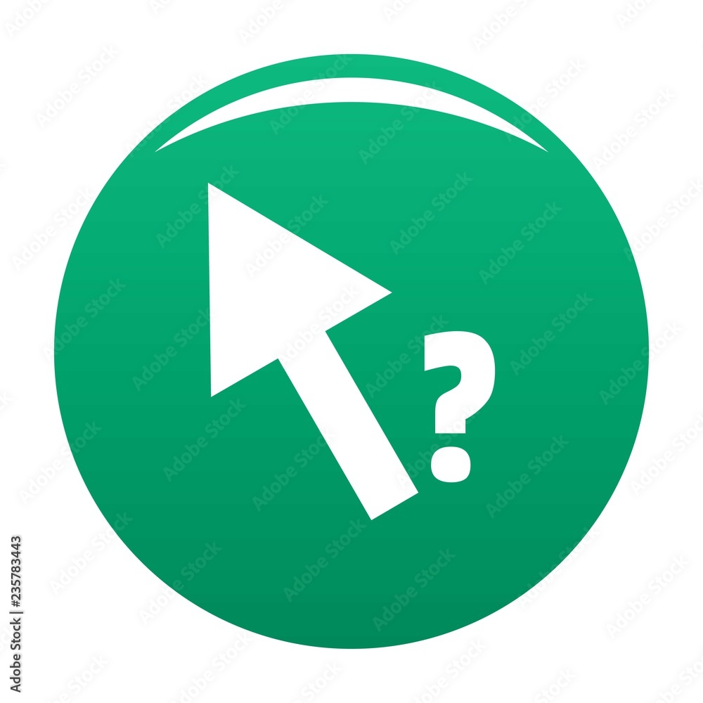 Aufkleber cursor question icon. simple illustration of cursor question vector icon for any design green