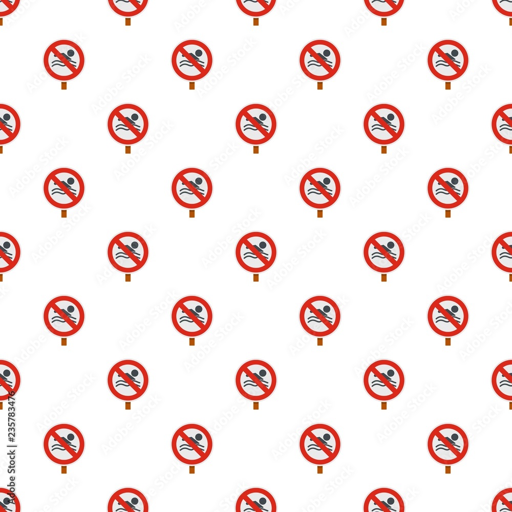 Poster no swimming pattern seamless vector repeat for any web design