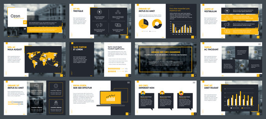 Elements of infographics for presentations templates. Annual report, leaflet, book cover design. Brochure layout, flyer template design. Corporate report, advertising template in vector Illustration.  - obrazy, fototapety, plakaty