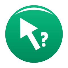 Cursor question icon. Simple illustration of cursor question vector icon for any design green
