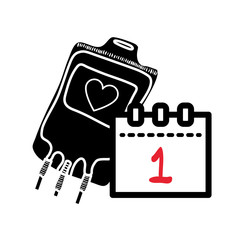 blood bag with december 1 calendar