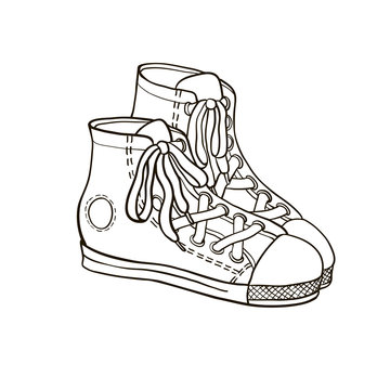 sneakers line drawing