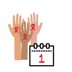 hands human up with ribbon fighting