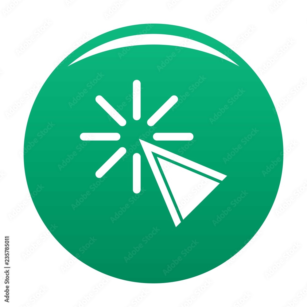 Poster cursor click icon. simple illustration of cursor click vector icon for any design green