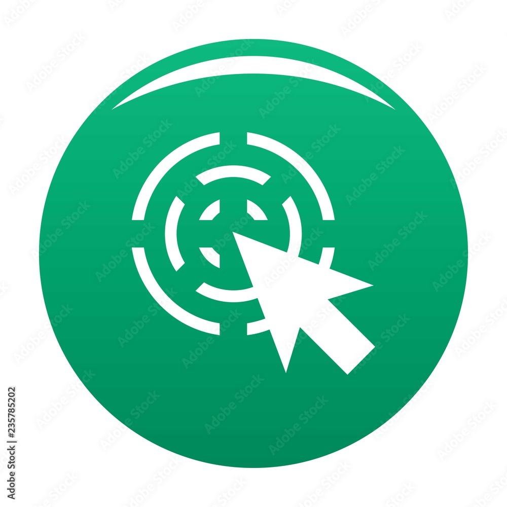 Poster cursor interactive icon. simple illustration of cursor interactive vector icon for any design green