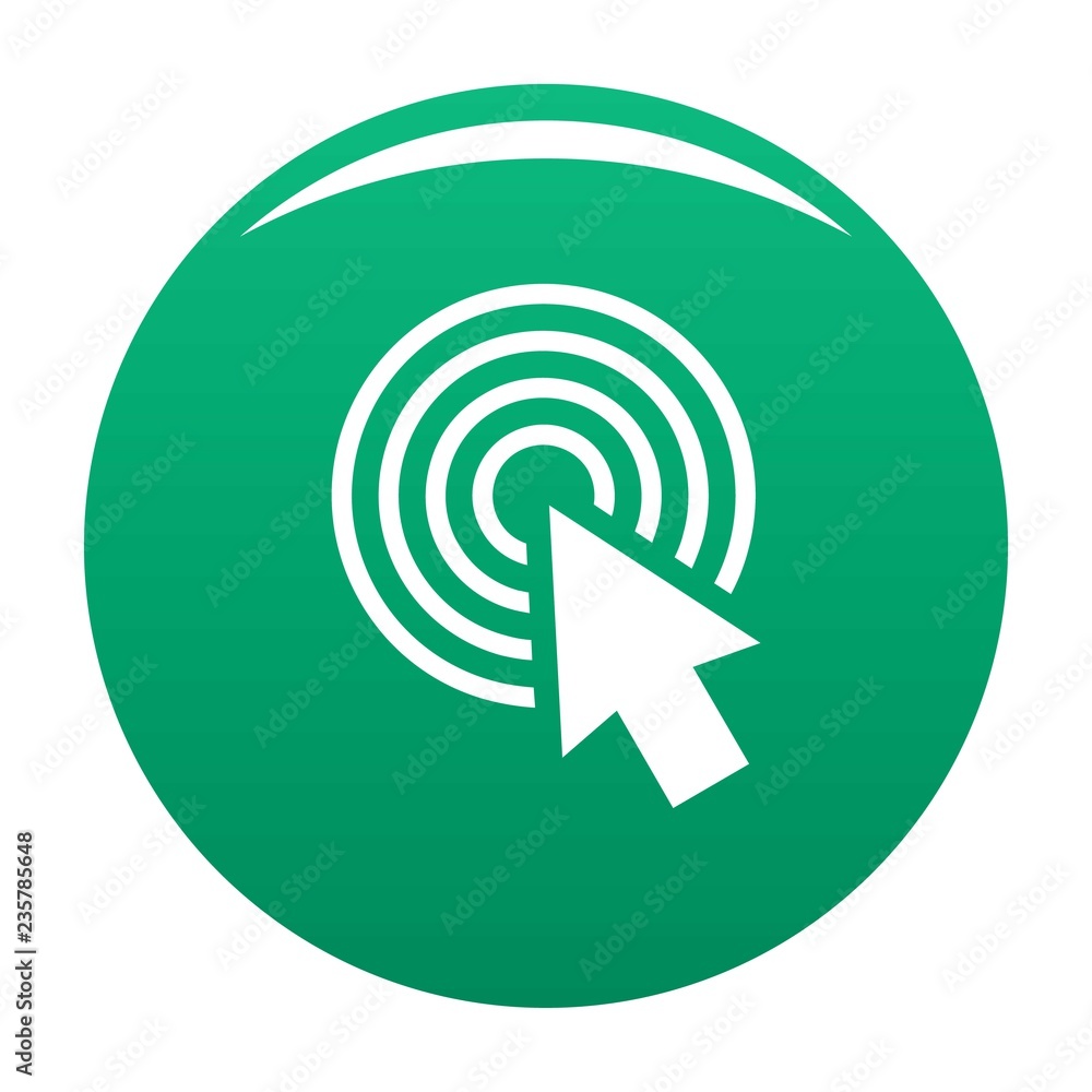 Poster cursor click round icon. simple illustration of cursor click round vector icon for any design green
