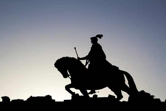 silhouette of horseman